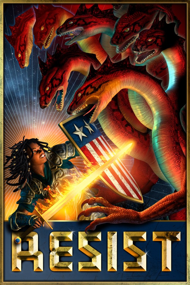 Resist. Original art credit to Woke Giant. Visit https://www.wokegiant.com/ for more. 